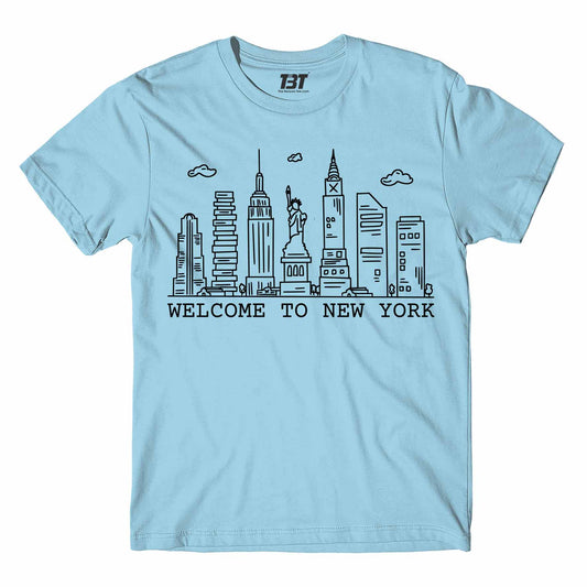 taylor swift welcome to new york t-shirt music band buy online united states of america usa the banyan tee tbt men women girls boys unisex sky blue