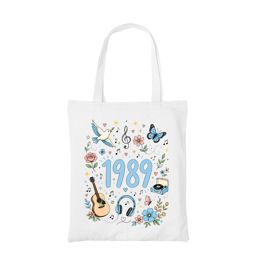 taylor swift 1989 tote bag cotton printed music band buy online united states usa the banyan tee tbt men women girls boys unisex  