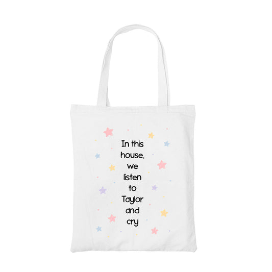 taylor swift in this house tote bag cotton printed music band buy online united states usa the banyan tee tbt men women girls boys unisex  