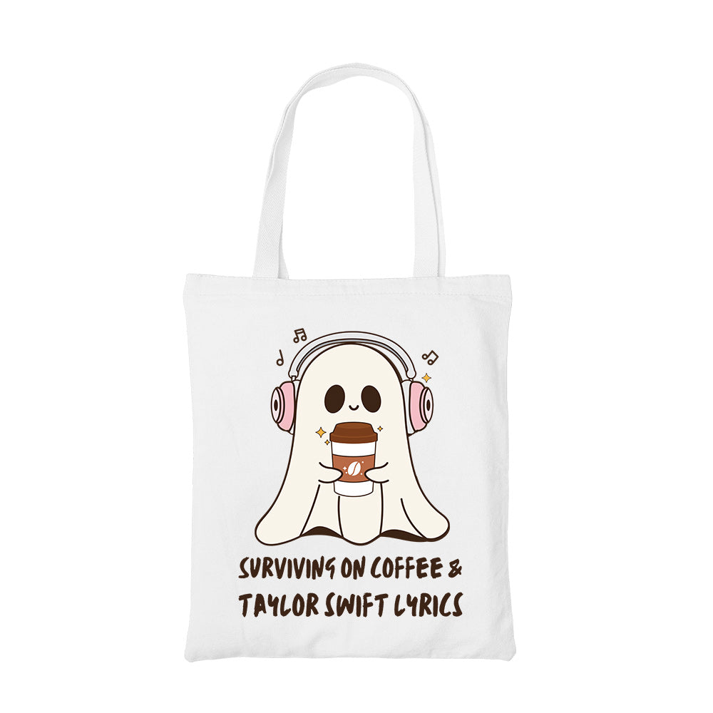 taylor swift coffee and tay's lyrics tote bag cotton printed music band buy online united states usa the banyan tee tbt men women girls boys unisex