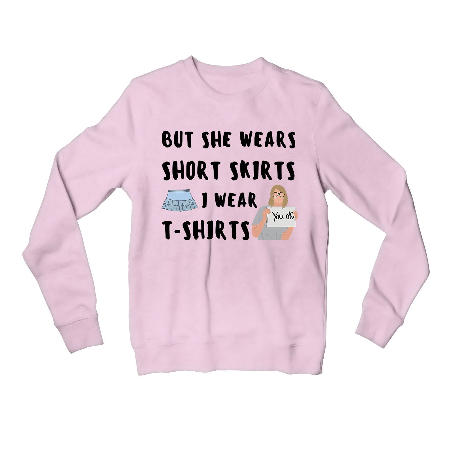 taylor swift i wear t-shirts sweatshirt upper winterwear music band buy online united states usa the banyan tee tbt men women girls boys unisex baby pink