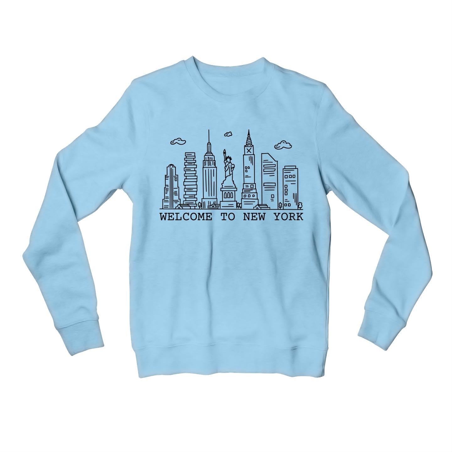 taylor swift welcome to new york sweatshirt upper winterwear music band buy online united states usa the banyan tee tbt men women girls boys unisex baby blue