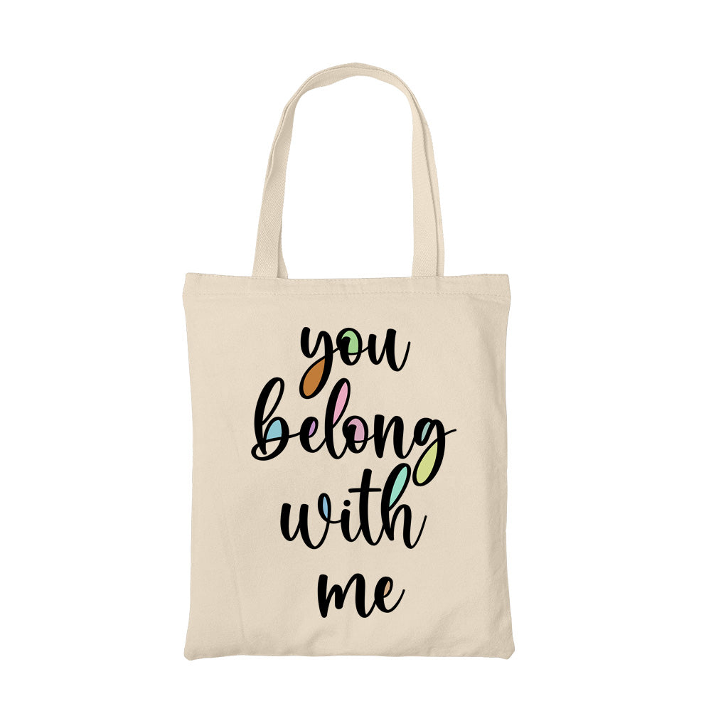 taylor swift you belong with me tote bag hand printed cotton women men unisex