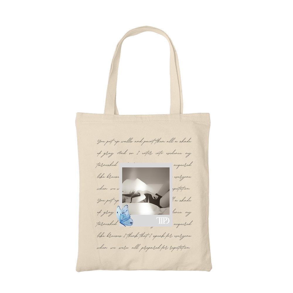 taylor swift tortured poets department tote bag hand printed cotton women men unisex