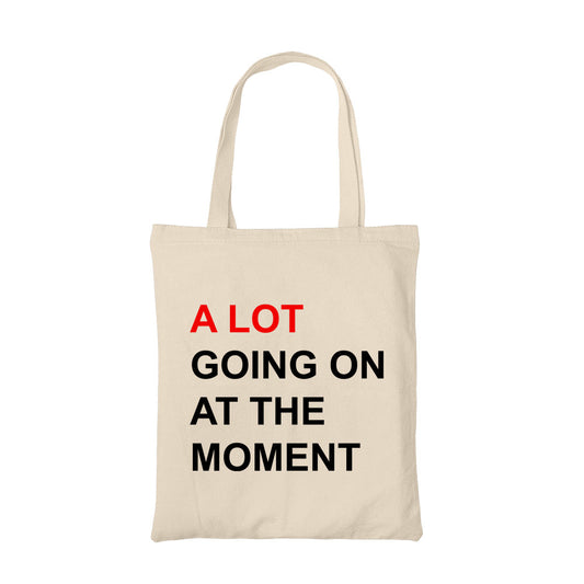 taylor swift a lot going on at the moment tote bag hand printed cotton women men unisex