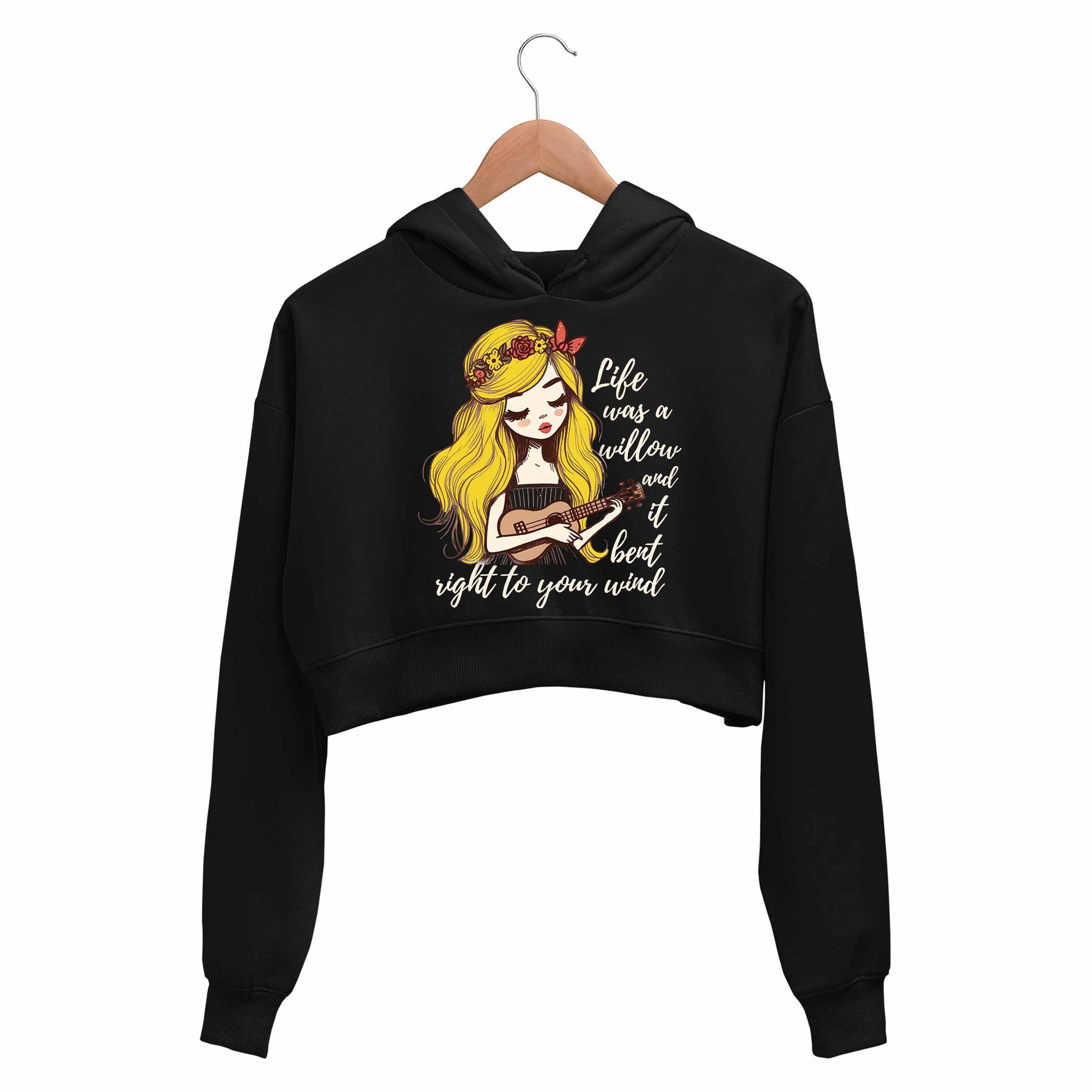 taylor swift willow crop hoodie hooded sweatshirt upper winterwear music band buy online india the banyan tee tbt men women girls boys unisex black