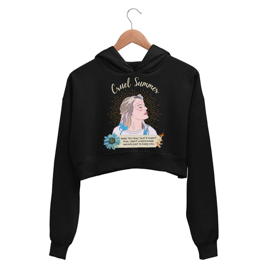 taylor swift cruel summer crop hoodie hooded sweatshirt upper winterwear music band buy online india the banyan tee tbt men women girls boys unisex black