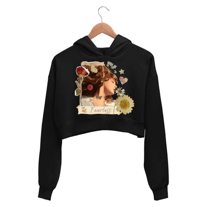 taylor swift fearless crop hoodie hooded sweatshirt upper winterwear music band buy online india the banyan tee tbt men women girls boys unisex black