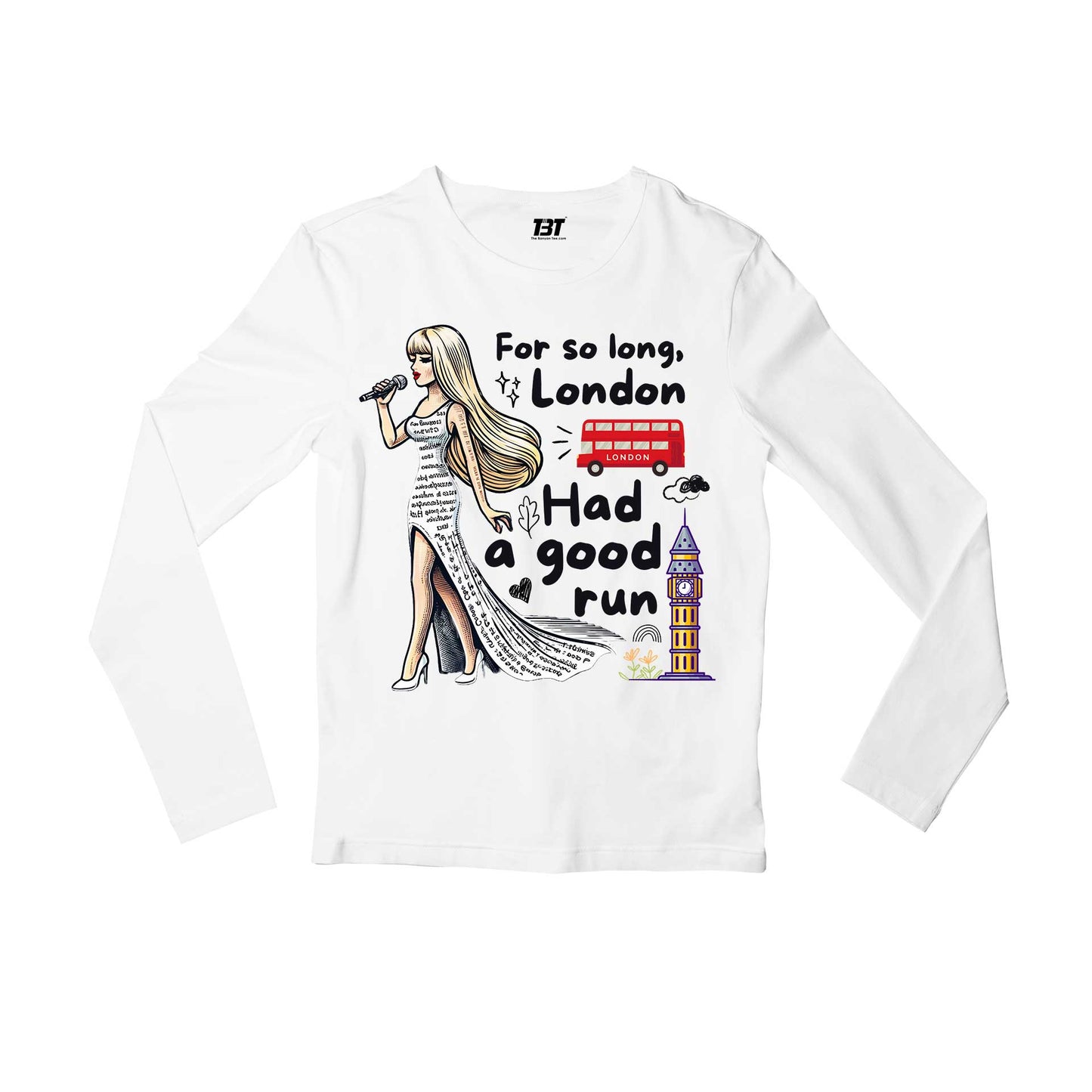 taylor swift so long london full sleeves long sleeves music band buy online india the banyan tee tbt men women girls boys unisex white