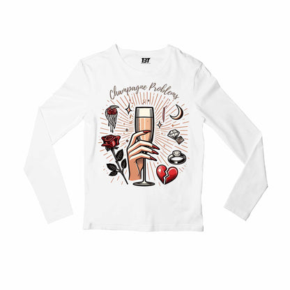taylor swift champagne problems full sleeves long sleeves music band buy online india the banyan tee tbt men women girls boys unisex white