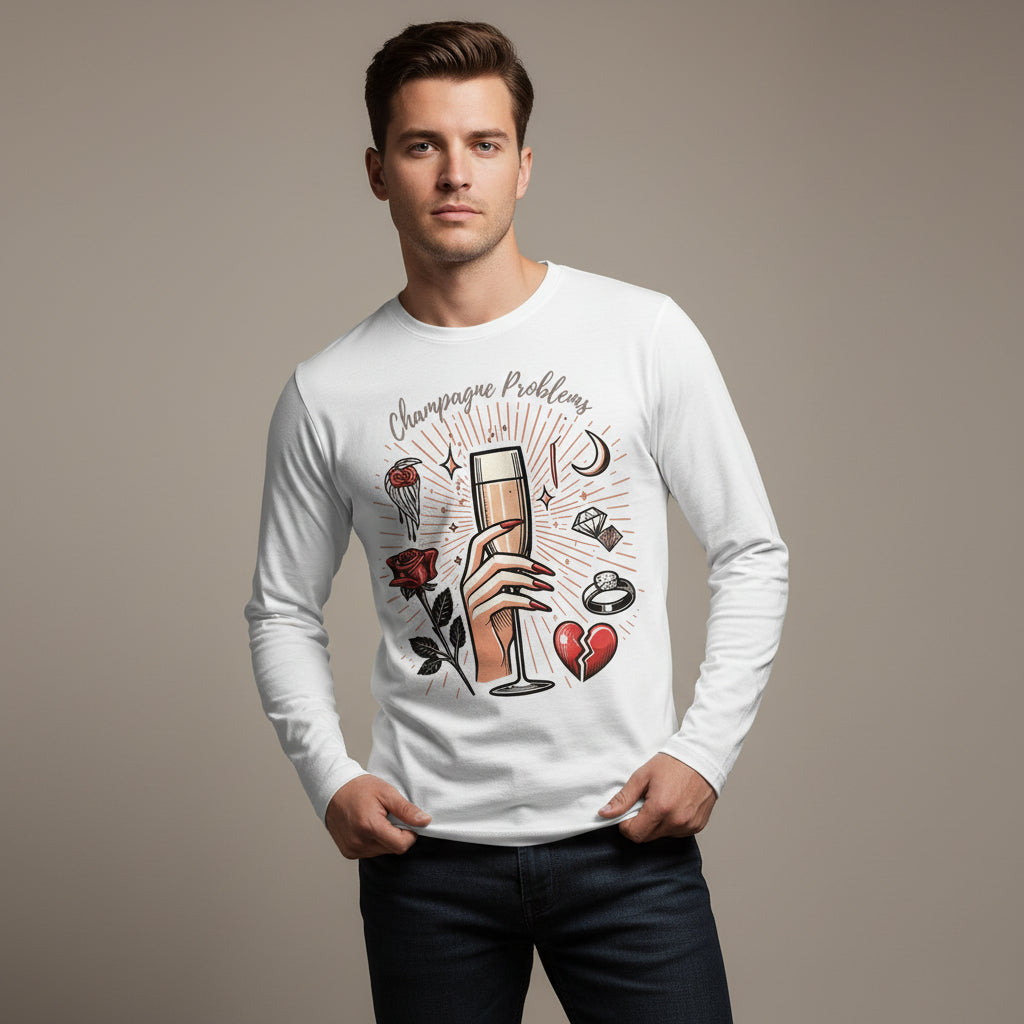 taylor swift champagne problems full sleeves long sleeves music band buy online india the banyan tee tbt men women girls boys unisex white
