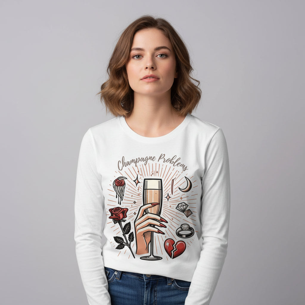 taylor swift champagne problems full sleeves long sleeves music band buy online india the banyan tee tbt men women girls boys unisex white