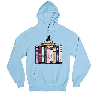 taylor swift tay's songbooks hoodie hooded sweatshirt winterwear music band buy online united states usa the banyan tee tbt men women girls boys unisex baby blue