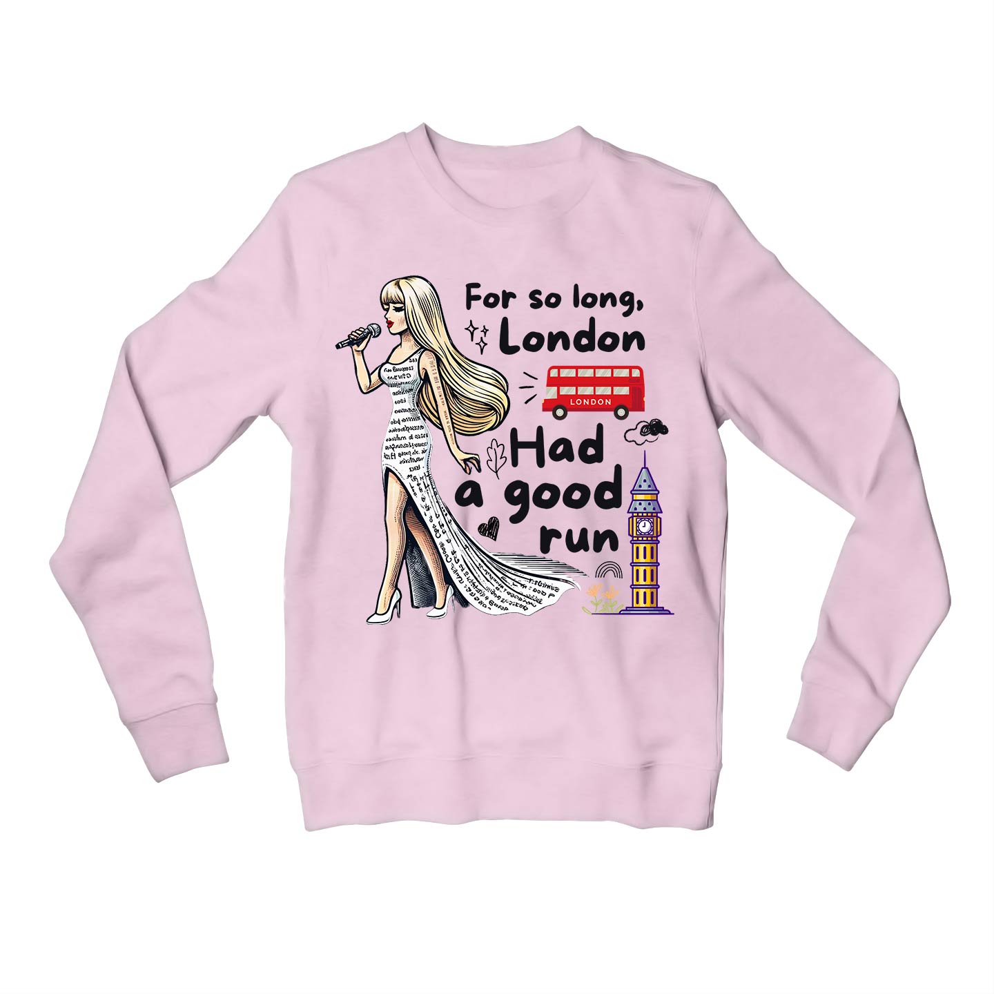 taylor swift so long london sweatshirt upper winterwear music band buy online united states usa the banyan tee tbt men women girls boys unisex baby pink