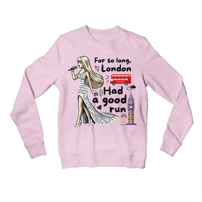 taylor swift so long london sweatshirt upper winterwear music band buy online united states usa the banyan tee tbt men women girls boys unisex baby pink