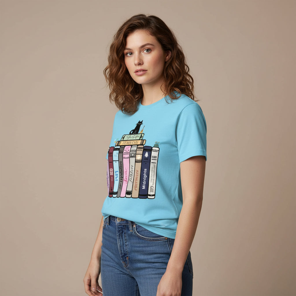 taylor swift tay's songbooks t-shirt music band buy online united states of america usa the banyan tee tbt men women girls boys unisex sky blue