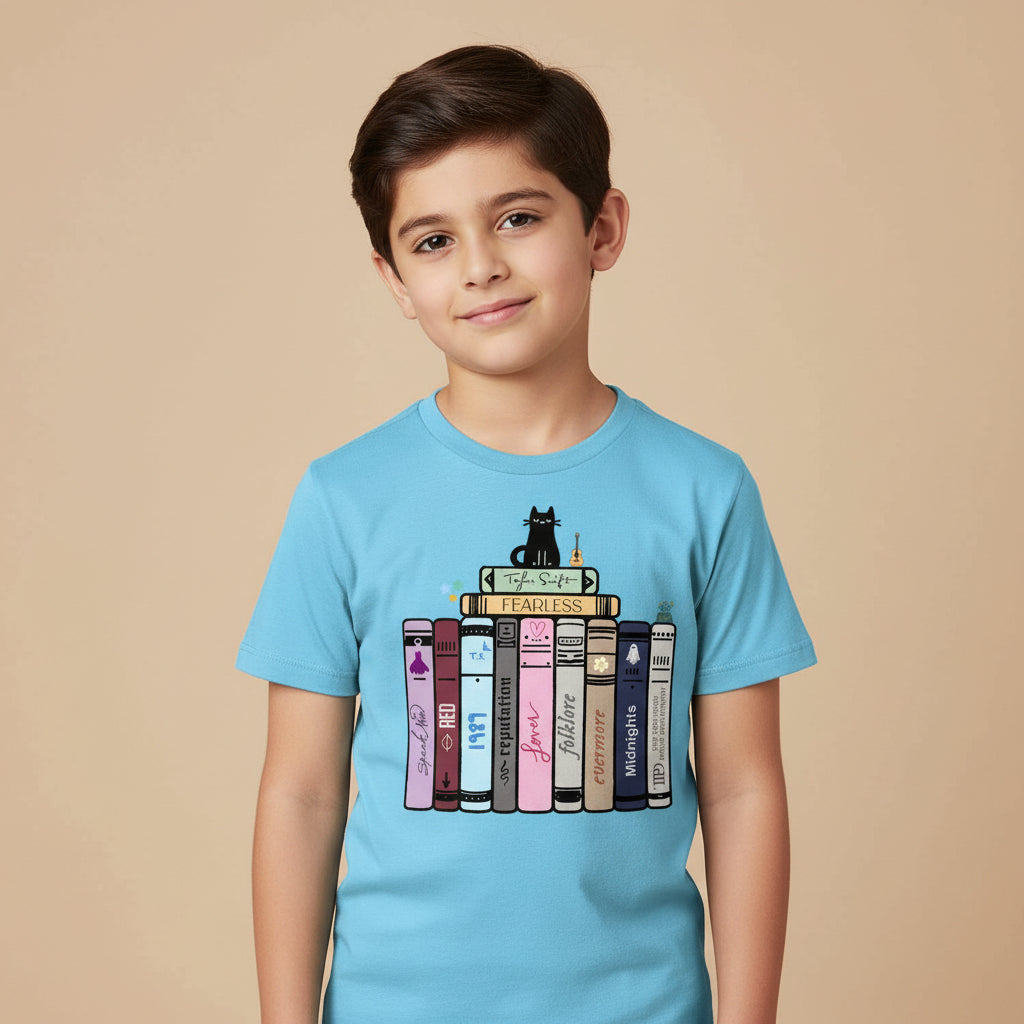 taylor swift tay's songbooks t-shirt music band buy online united states of america usa the banyan tee tbt men women girls boys unisex sky blue