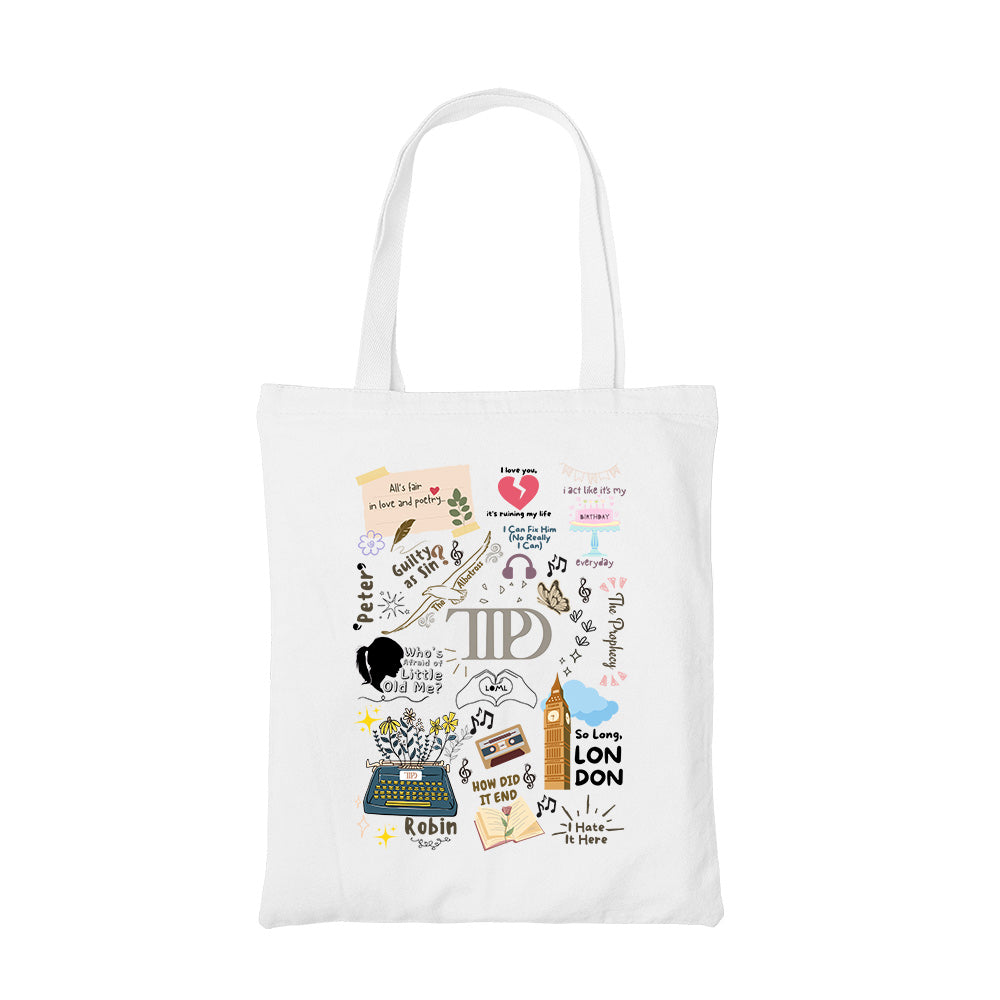 taylor swift a poet's doodle tote bag cotton printed music band buy online united states usa the banyan tee tbt men women girls boys unisex