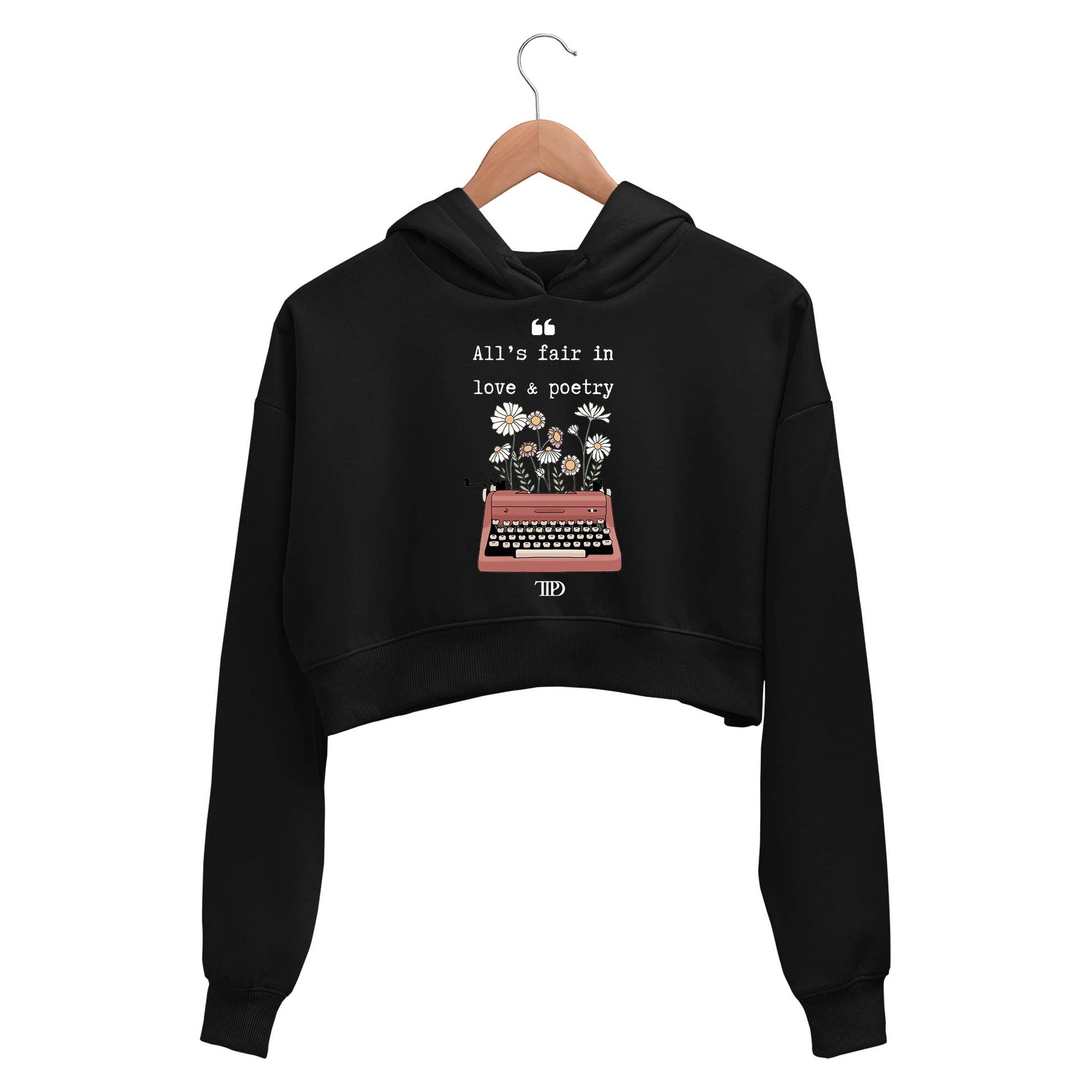 taylor swift love & poetry crop hoodie hooded sweatshirt upper winterwear music band buy online india the banyan tee tbt men women girls boys unisex black