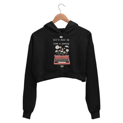 taylor swift love & poetry crop hoodie hooded sweatshirt upper winterwear music band buy online india the banyan tee tbt men women girls boys unisex black