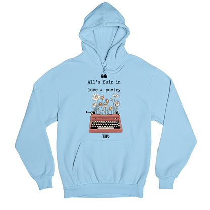 taylor swift love & poetry hoodie hooded sweatshirt winterwear music band buy online united states usa the banyan tee tbt men women girls boys unisex baby blue