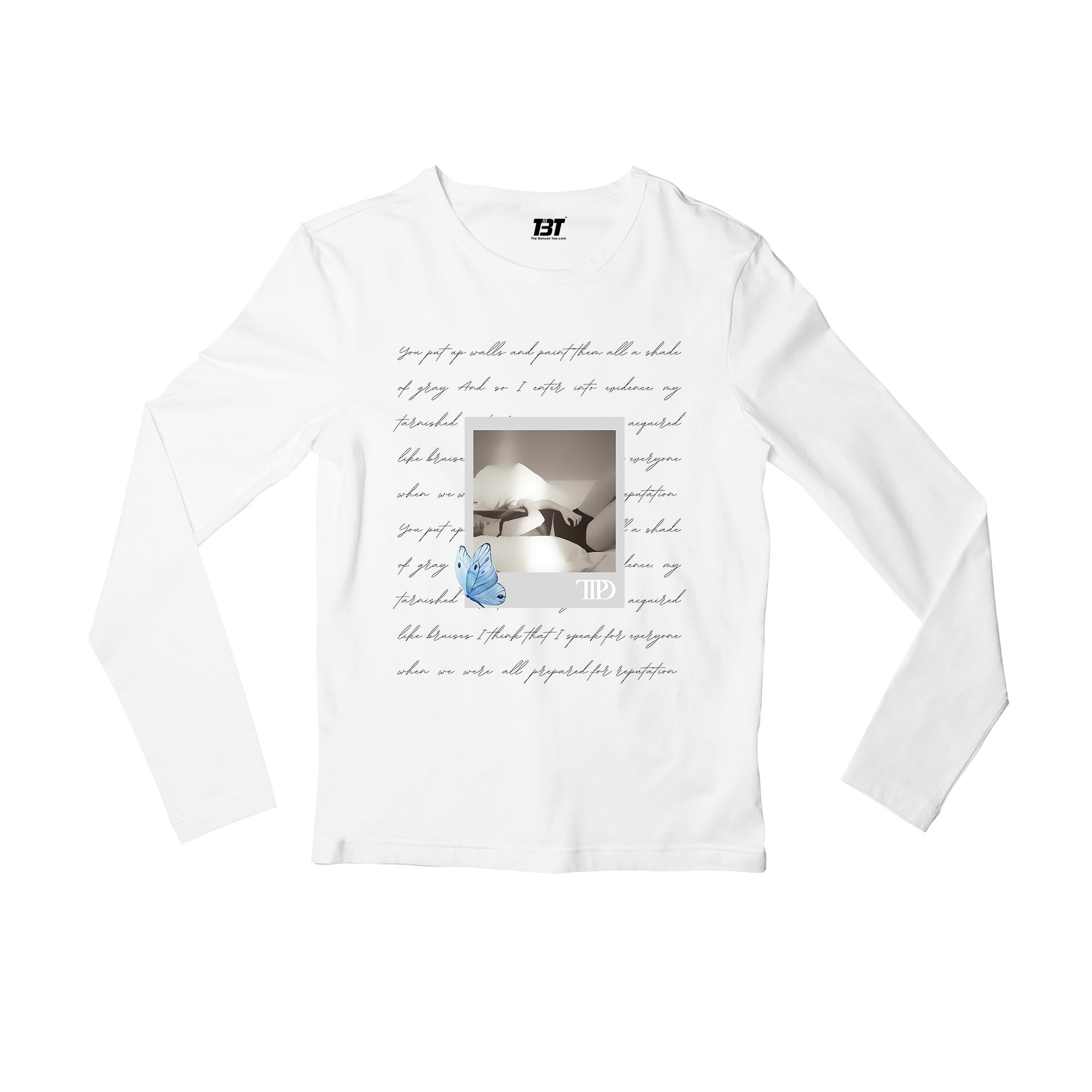 taylor swift tortured poets department full sleeves long sleeves music band buy online india the banyan tee tbt men women girls boys unisex white