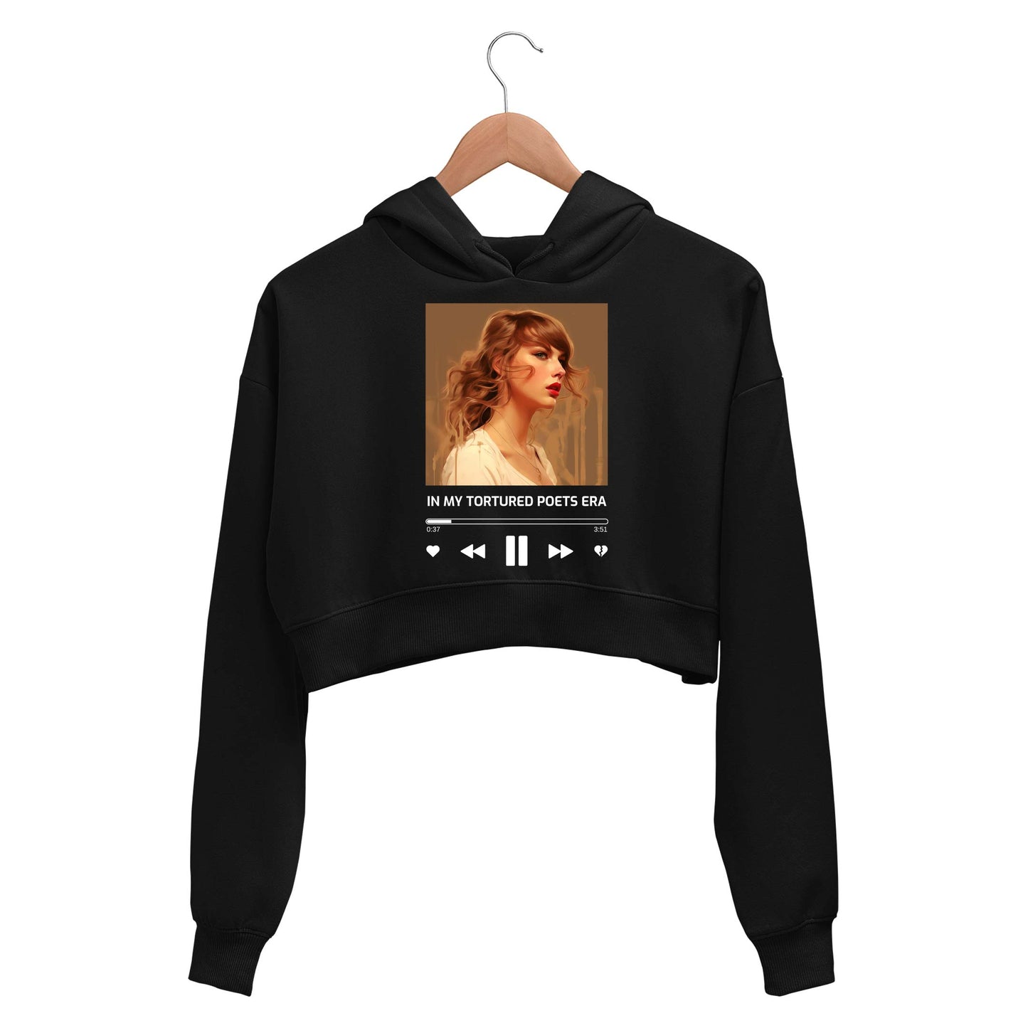 taylor swift tortured poets era crop hoodie hooded sweatshirt upper winterwear music band buy online india the banyan tee tbt men women girls boys unisex black