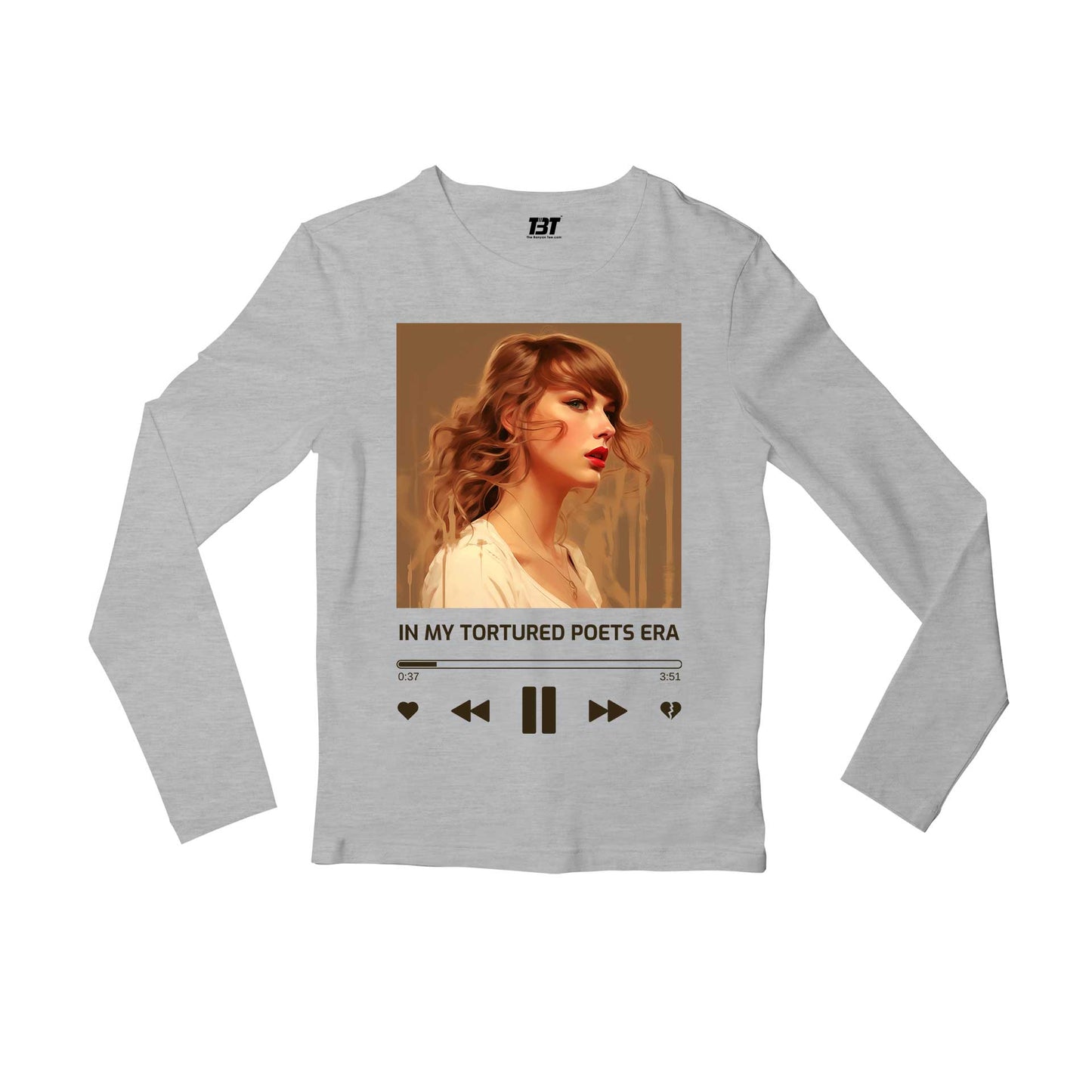 taylor swift tortured poets era full sleeves long sleeves music band buy online india the banyan tee tbt men women girls boys unisex gray