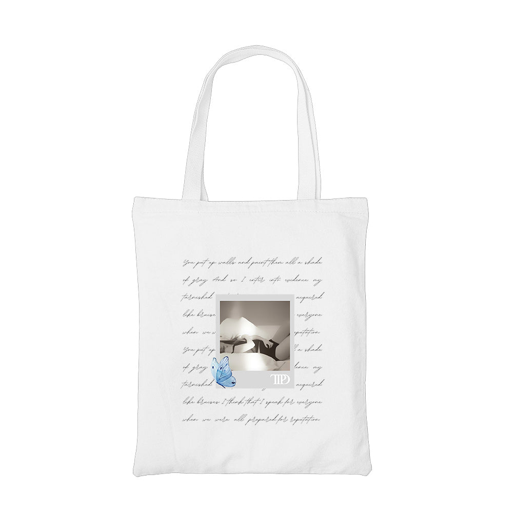 taylor swift tortured poets department tote bag hand printed cotton women men unisex
