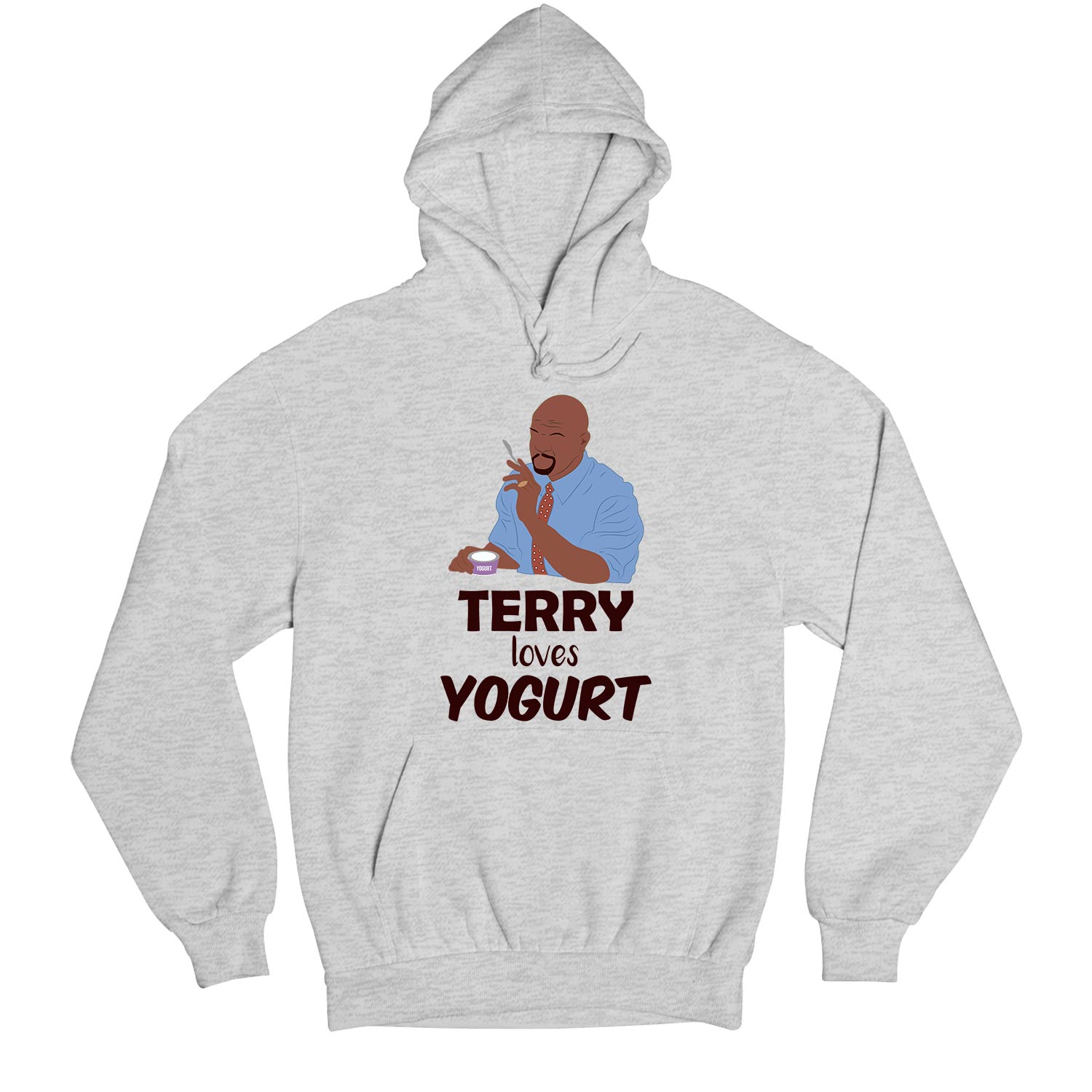 brooklyn nine-nine terry loves yogurt hoodie hooded sweatshirt winterwear buy online united states usa the banyan tee tbt men women girls boys unisex gray detective jake peralta terry charles boyle gina linetti andy samberg merchandise clothing acceessories