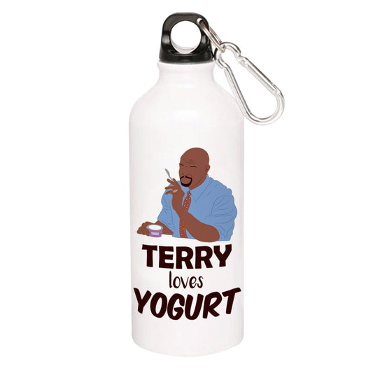 brooklyn nine-nine terry loves yogurt sipper steel water bottle flask gym shaker buy online india the banyan tee tbt men women girls boys unisex  detective jake peralta terry charles boyle gina linetti andy samberg merchandise clothing acceessories