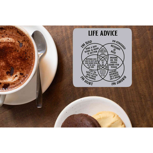 the beatles life advice coasters wooden table cups indian music band buy online india the banyan tee tbt men women girls boys unisex