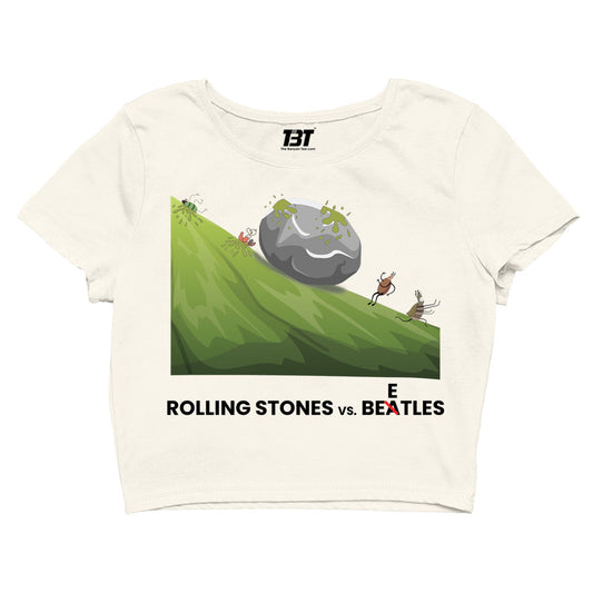 Stones Vs Beetles Funny The Beatles Crop Top - Crop Top The Banyan Tee TBCrop Top for men women boys designer stylish online cotton united states of america usa