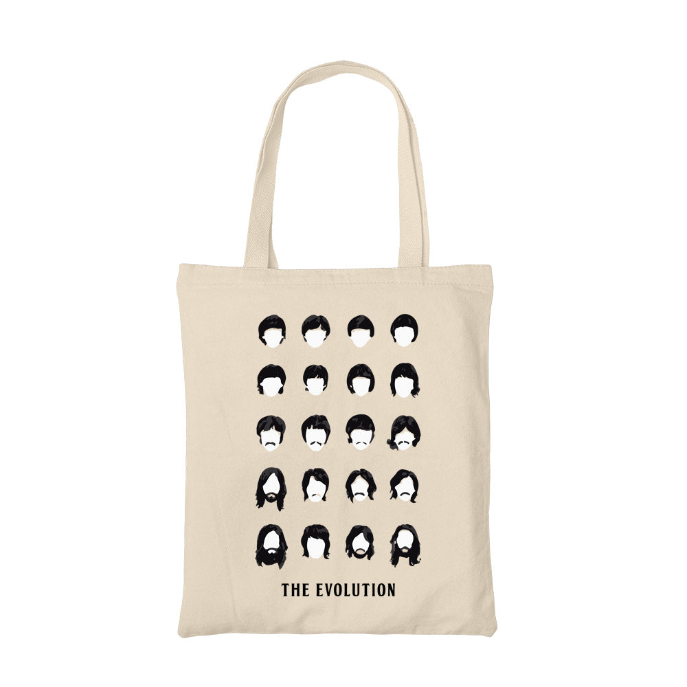 the beatles evolution tote bag hand printed cotton women men unisex