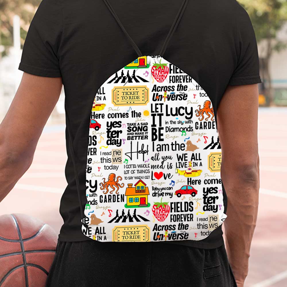 the beatles drawstring bag college school gym music band buy online usa united states of america the banyan tee tbt men women girls boys unisex