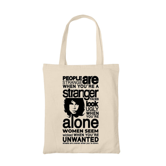 the doors people are strange tote bag hand printed cotton women men unisex