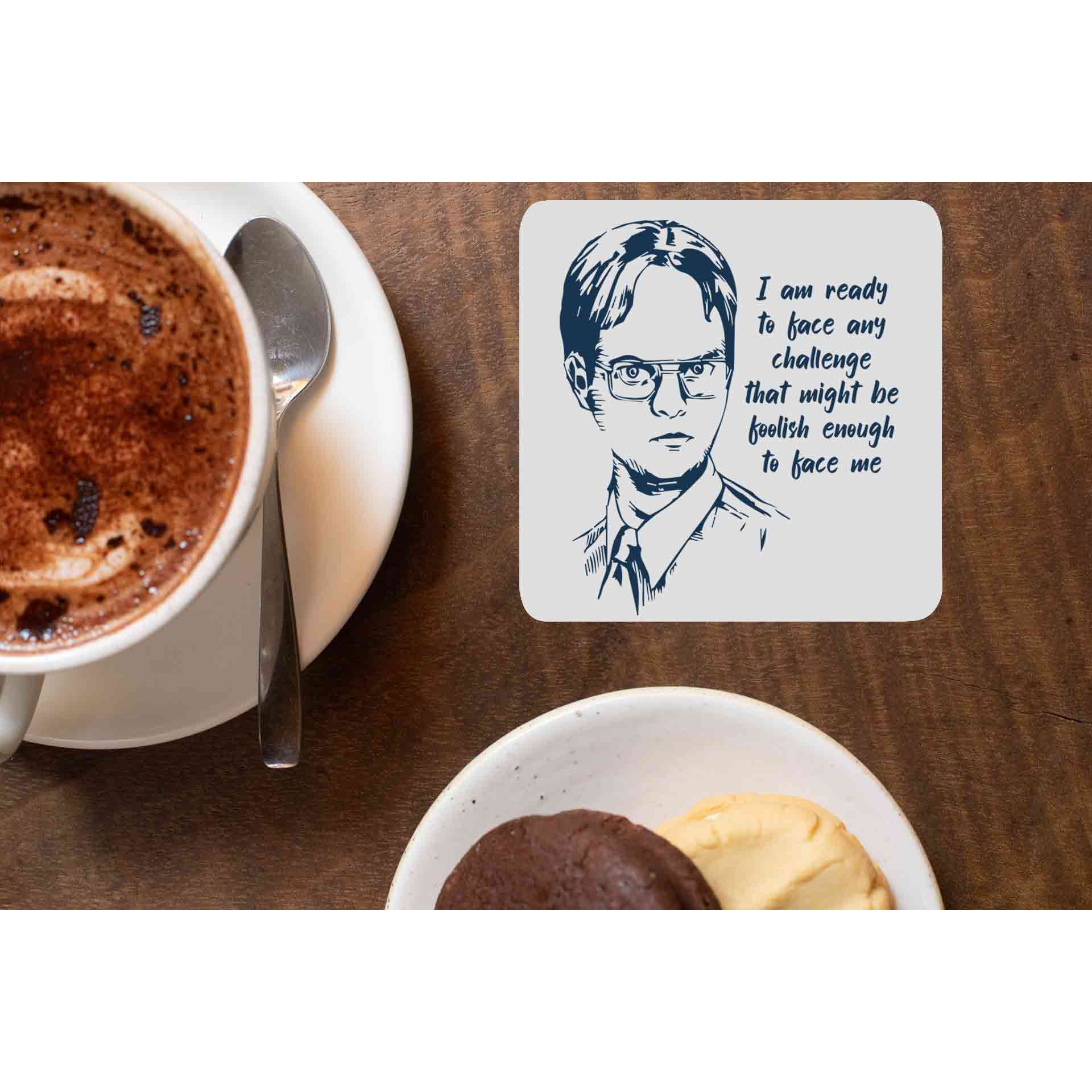 the office dwight coasters wooden table cups indian tv & movies buy online india the banyan tee tbt men women girls boys unisex  - i am ready to face any challenge