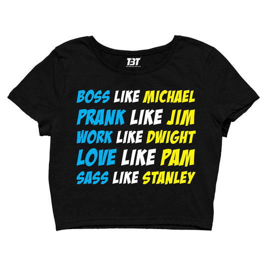 the office be like crop top tv & movies buy online united states of america usa the banyan tee tbt men women girls boys unisex navy - michael jim dwight pam stanley