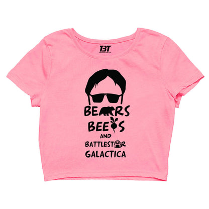 the office bears beets & battlestar galactica crop top tv & movies buy online united states of america usa the banyan tee tbt men women girls boys unisex Sky Blue - dwight