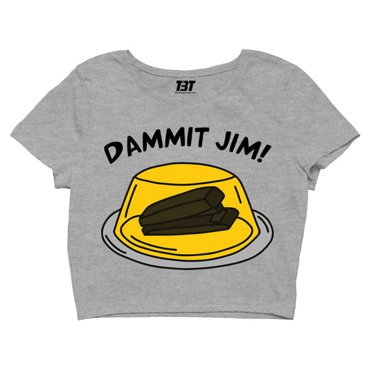 the office dammit jim crop top tv & movies buy online united states of america usa the banyan tee tbt men women girls boys unisex Sky Blue