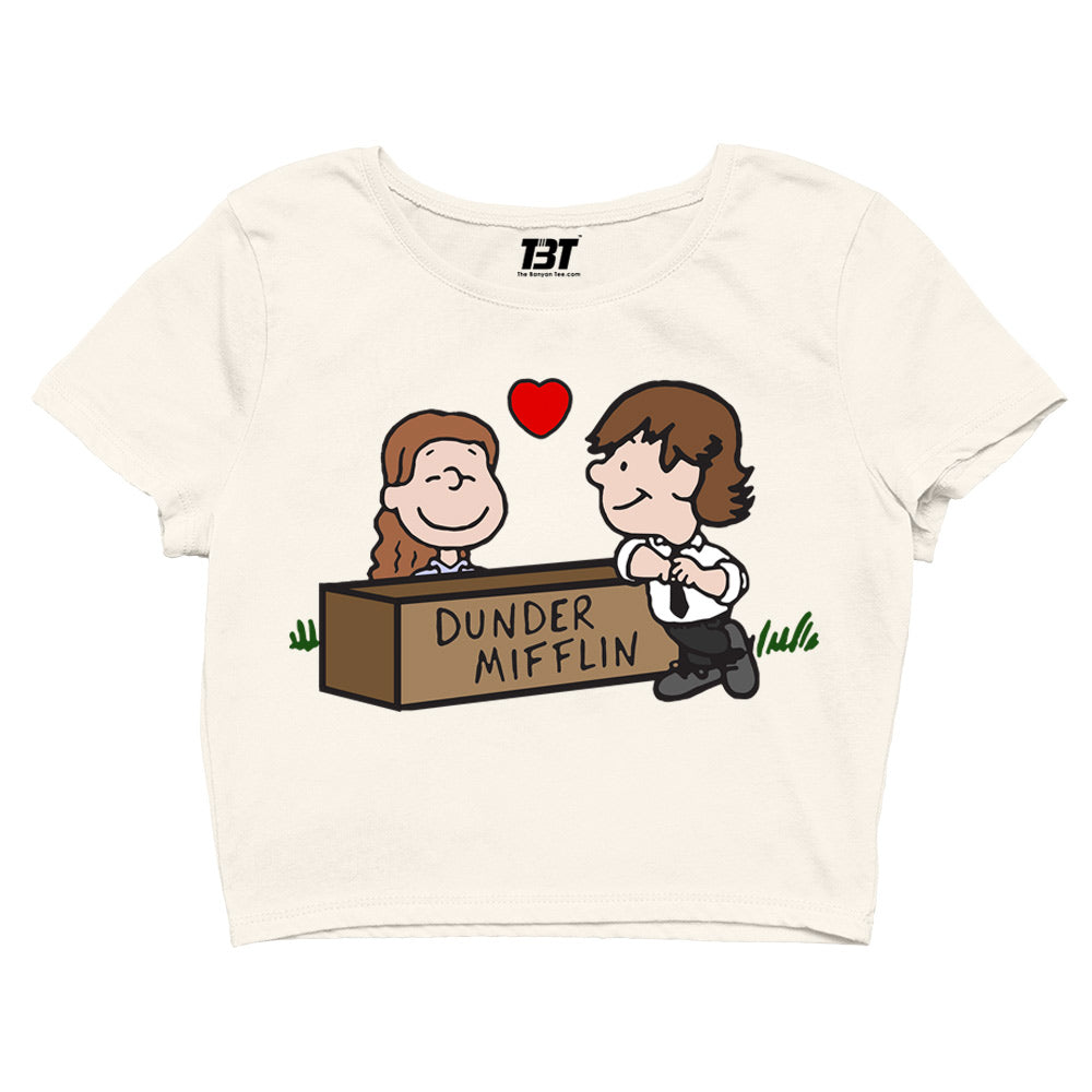 the office jim & pam crop top tv & movies buy online united states of america usa the banyan tee tbt men women girls boys unisex Sky Blue
