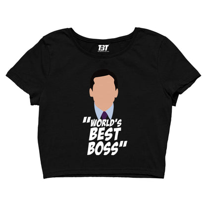 the office world's best boss crop top tv & movies buy online united states of america usa the banyan tee tbt men women girls boys unisex navy - michael scott