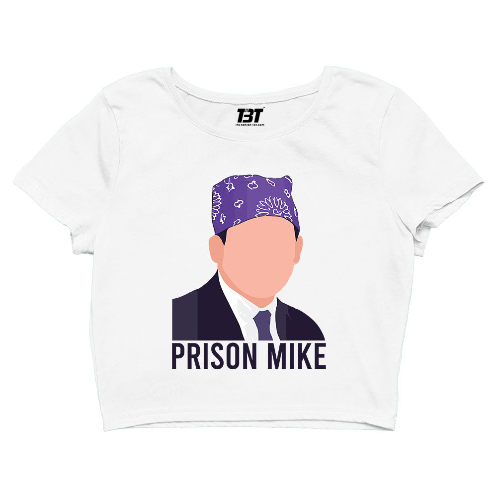the office prison mike crop top tv & movies buy online united states of america usa the banyan tee tbt men women girls boys unisex white - michael scott