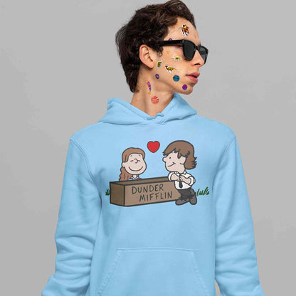 the office jim & pam hoodie hooded sweatshirt winterwear tv & movies buy online united states usa the banyan tee tbt men women girls boys unisex gray