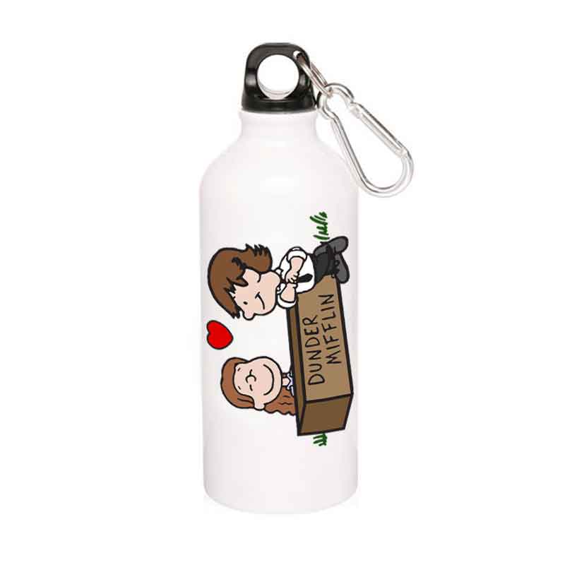 the office jim & pam sipper steel water bottle flask gym shaker tv & movies buy online india the banyan tee tbt men women girls boys unisex
