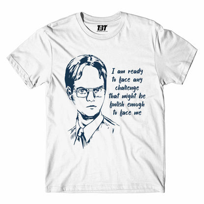 the office dwight t-shirt tv & movies buy online united states of america usa the banyan tee tbt men women girls boys unisex white - i am ready to face any challenge