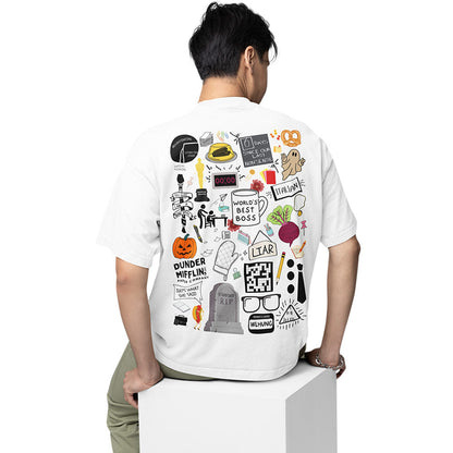 the office oversized t shirt - dunder doodles tv & movies t-shirt white buy online india the banyan tee tbt men women girls boys unisex