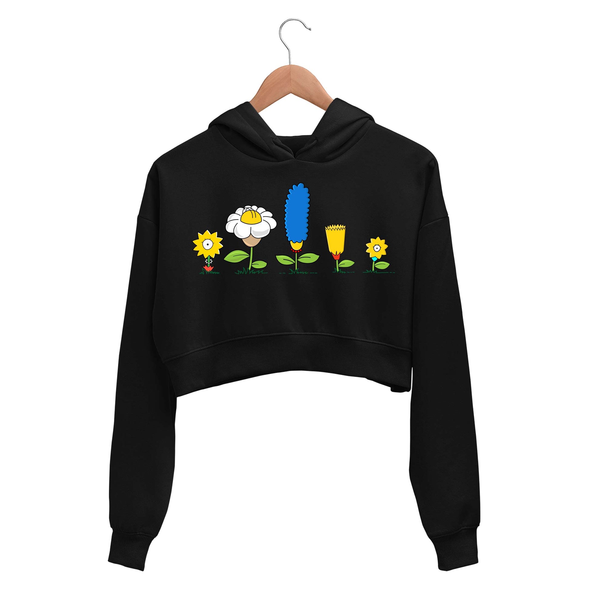 The Simpsons Crop Hoodie - Crop Hooded Sweatshirt for Women The Banyan Tee TBT