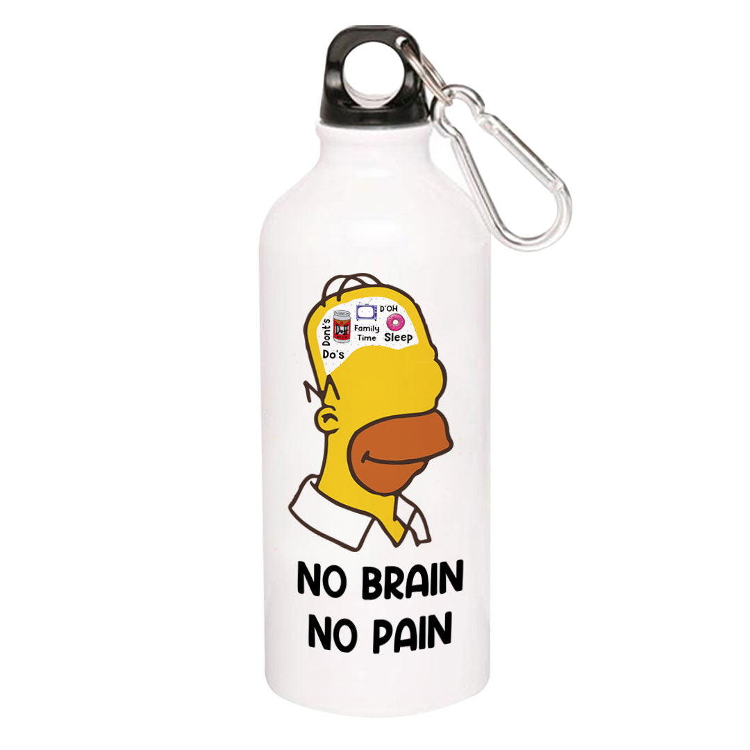 the simpsons no brain no pain sipper steel water bottle flask gym shaker tv & movies buy online india the banyan tee tbt men women girls boys unisex  - homer simpson