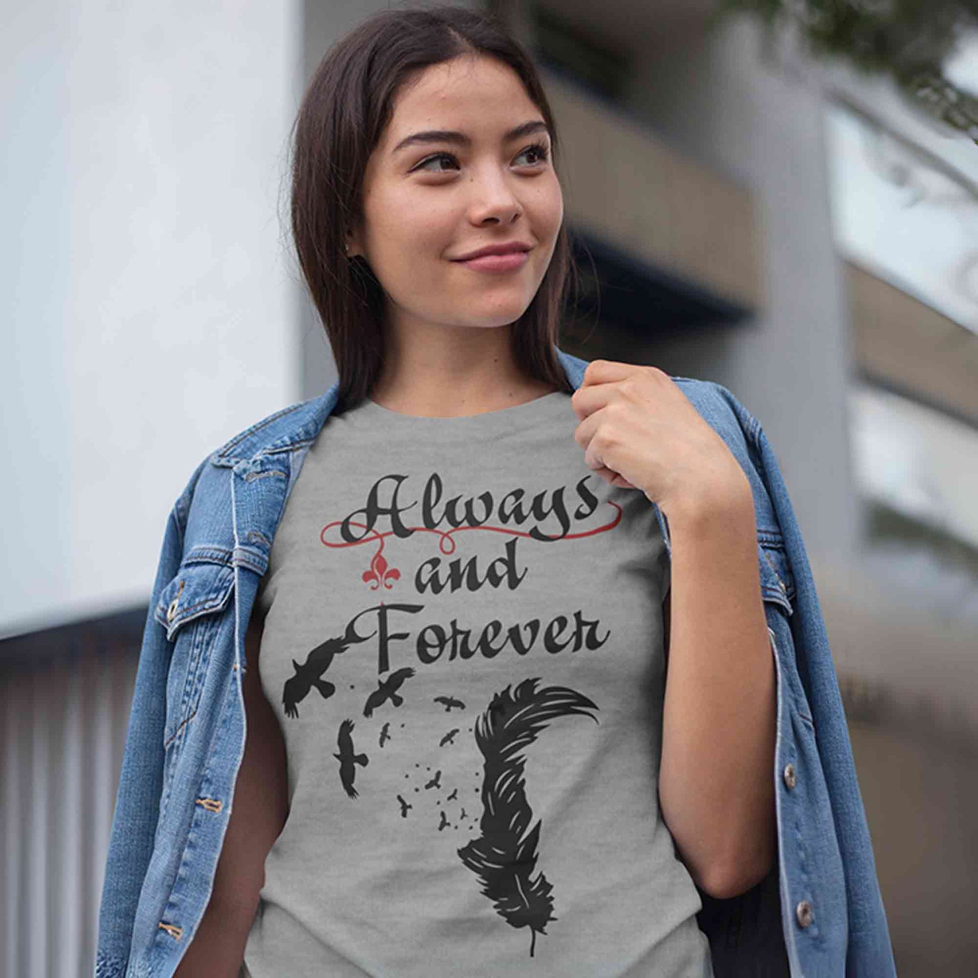 the vampire diaries always and forever t-shirt tv & movies buy online united states of america usa the banyan tee tbt men women girls boys unisex gray tvd stefan elena damon caroline katherine tyler bonnie